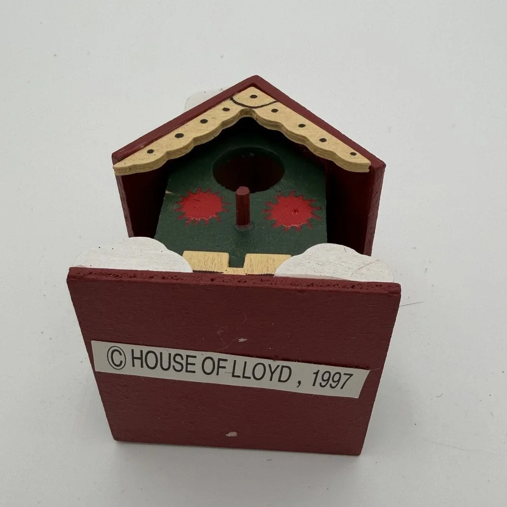 Vintage‎ House of Lloyd 1997 Wooden Birdhouse Christmas Ornament Holiday Decor